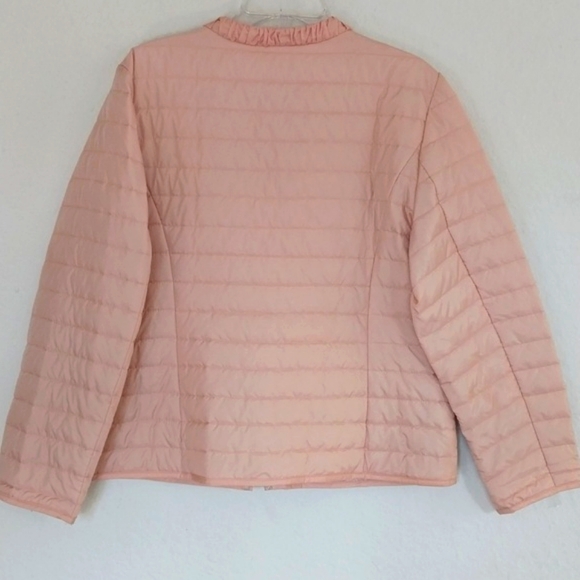 CHICO Jacket Top Quilt Light Dusty Pink Bead Rhinestone Regency Core Size Large - Picture 9 of 14